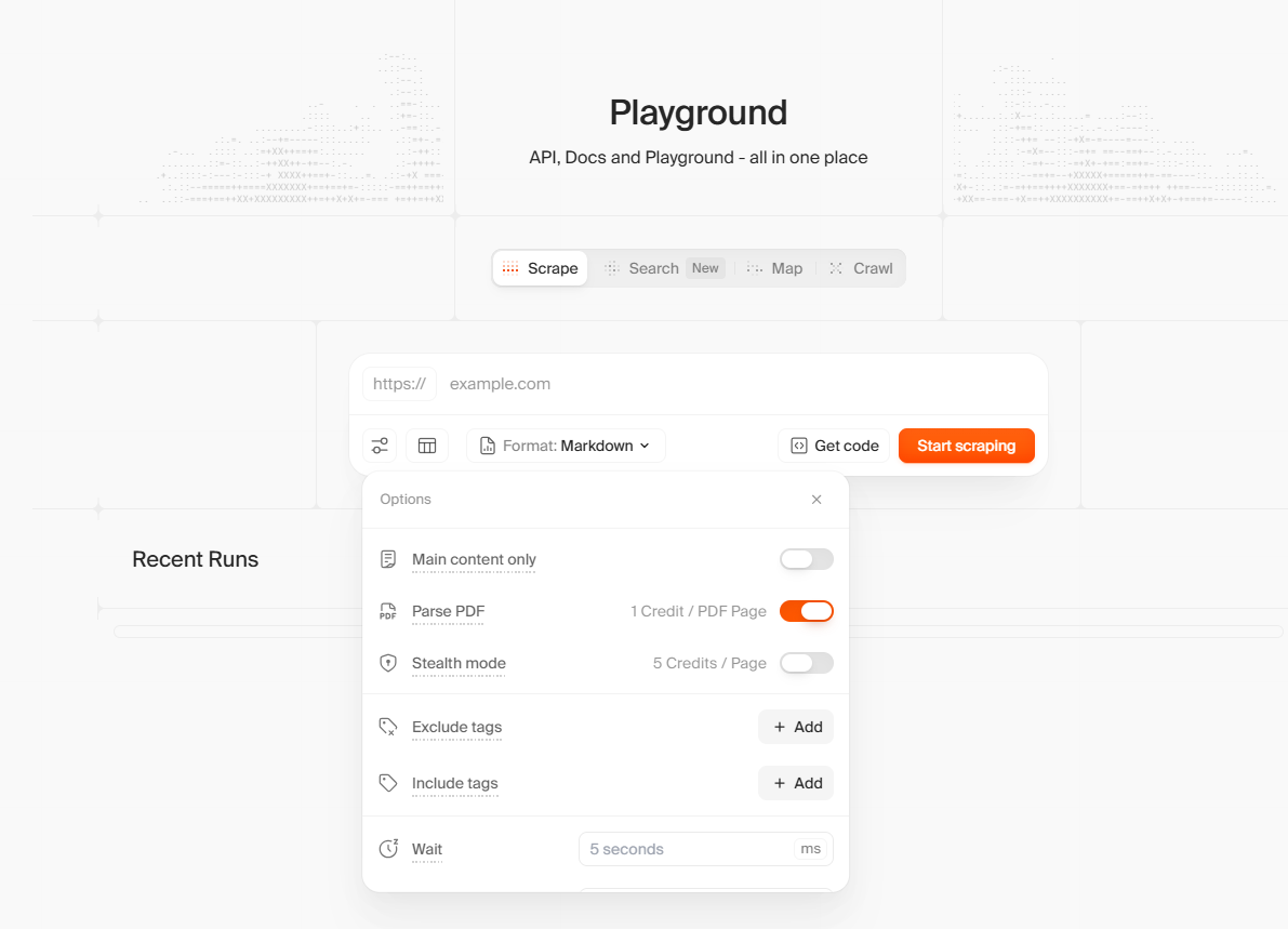 screengrab of firecrawl web api player