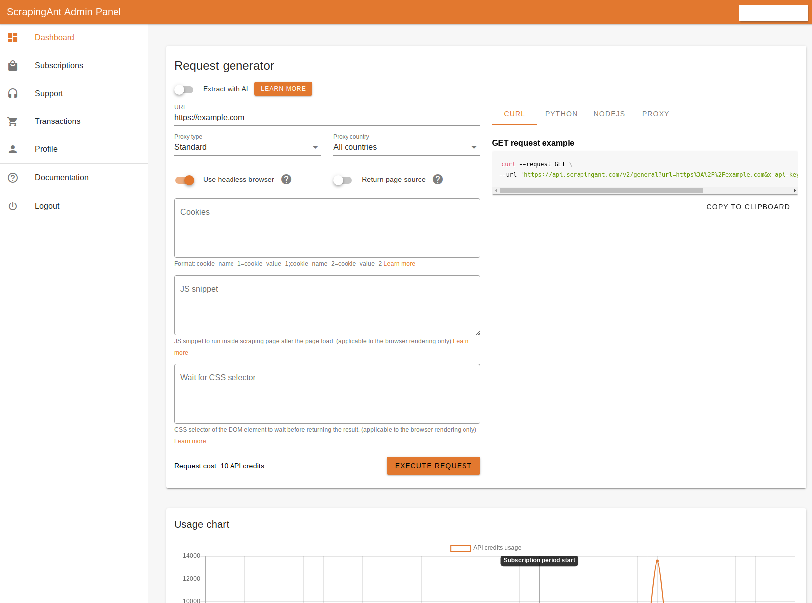 screengrab of scrapingant web api player